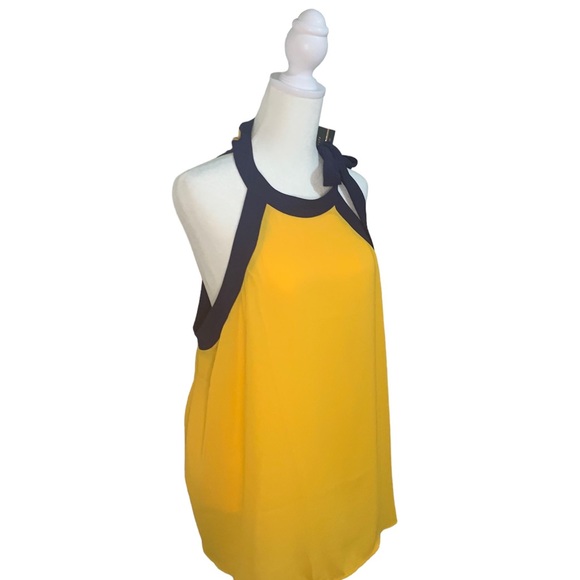 Plus size 2X side neck tie, muscle look; yellow and navy blue, Forever 21. NWT - Picture 4 of 8